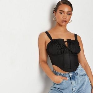 MISSGUIDED BLACK MILKMAID CORSET TOP